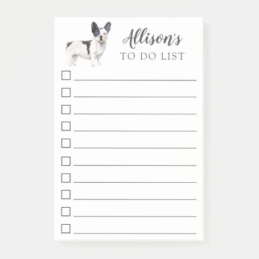 Post-it® Chien de bouledogue français personnalisé pour (Devant)