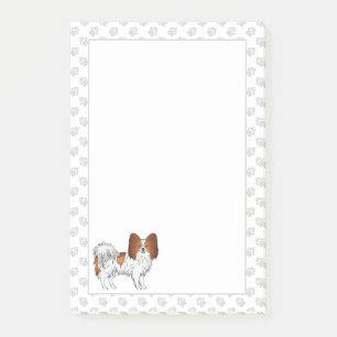 Post-it® Chien De Caricature De Papillon Rouge Et Blanc Aux