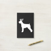 Post-it® chien de noël des rennes de schnauzer (Sur un bureau)