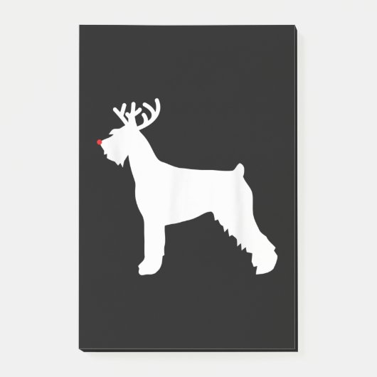 Post-it® chien de noël des rennes de schnauzer (Devant)