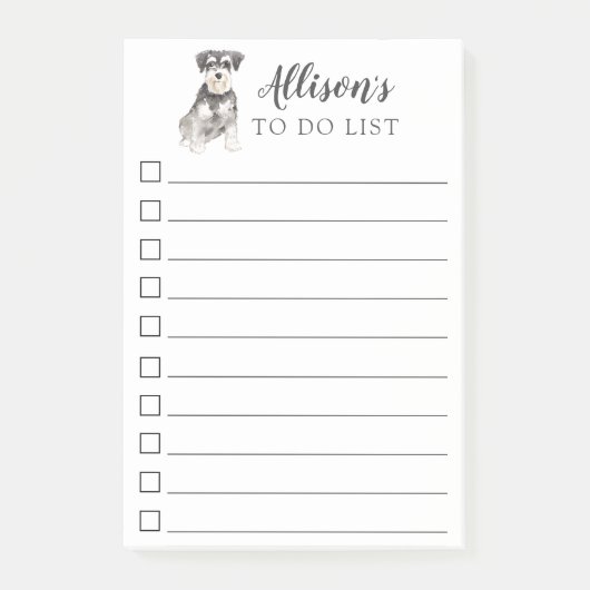 Post-it® Chien de Schnauzer miniature personnalisé pour (Devant)