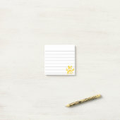 Post-it® Chien de tournesol jaune Empreinte de patte Lined  (Sur un bureau)