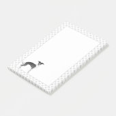 Post-it® Chien gris italien noir et blanc avec pattes (Incliné)