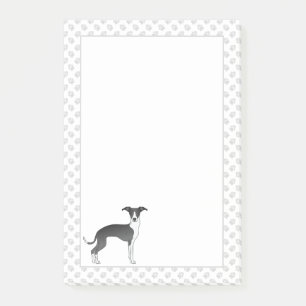 Post-it® Chien gris italien noir et blanc avec pattes