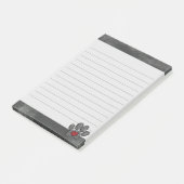 Post-it® Chien gris mou Imprimer Aquarelle Arrière - plan (Incliné)