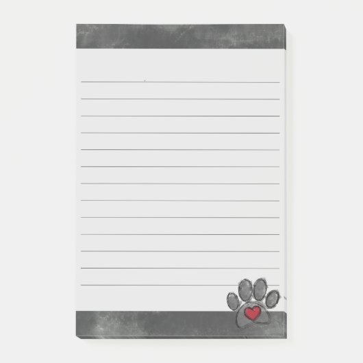 Post-it® Chien gris mou Imprimer Aquarelle Arrière - plan (Devant)