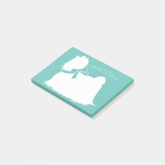 Post-it® Chien maltais Chien Chien Chien Coiffure longue (Incliné)