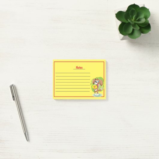 Post-it® Chien mignon avec lignes Post-it Notes (Bureau)