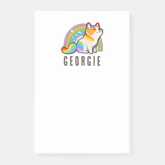Post-it® Chien mignon et arc-en-ciel Post-It Notes (Devant)