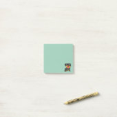 Post-it® Chien Mignon Turquoise Vert (Sur un bureau)