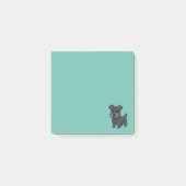 Post-it® Chien Noir Écossais Terrier Mignon Vert (Devant)