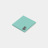 Post-it® Chien Noir Écossais Terrier Mignon Vert (Incliné)