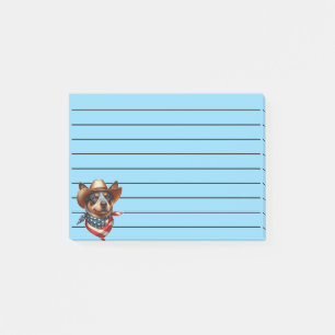 Post-it® Chien portant un chapeau et un bandana du drapeau
