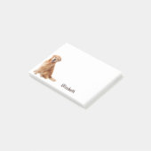 Post-it® Chien Retriever Doré Mignon Nom Personnalisé (Incliné)