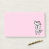 Post-it® Chien-taupe français mignon (Sur un bureau)