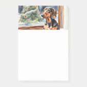Post-it® Chien Teckel Arbre de Noël Aquarelle (Devant)
