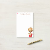 Post-it® Chien unique avec queue de sirène personnalisée (Sur un bureau)