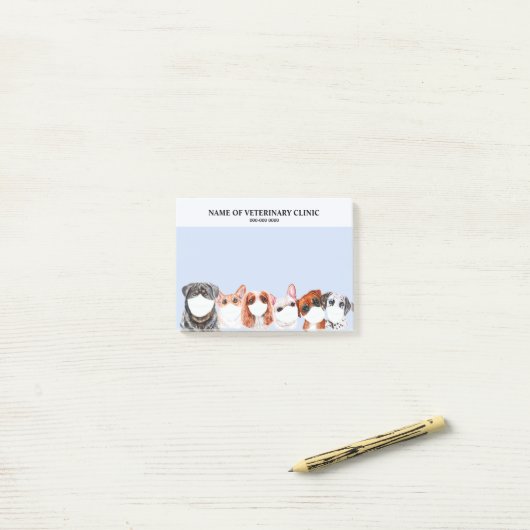 Post-it® Chiens dans les masques de sécurité illustration b (Sur un bureau)