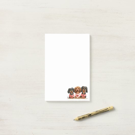 Post-it® Chiens de la Saint Valentin (Sur un bureau)