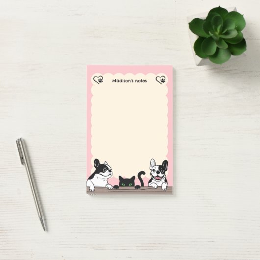 Post-it® Chiens et chat noir (Bureau)