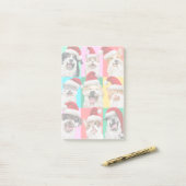 Post-it® Chiens et chats avec barbe de Père Noël (Sur un bureau)