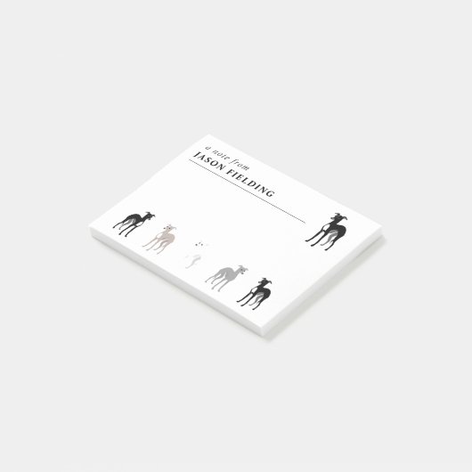 Post-it® Chiens mignons Greyhounds italien (Incliné)