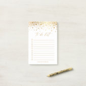 Post-it® Chiffres Confetti Faux Gold Chic Personnalisés (Sur un bureau)