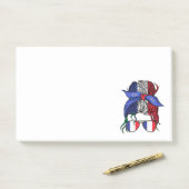 Post-it® Chignon désordonné France avec drapeau français (Sur un bureau)