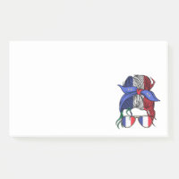 Chignon désordonné France avec drapeau français