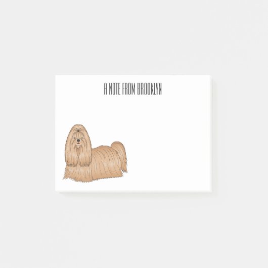 Post-it® Chih tzu long cheveux dessin de chien (Devant)