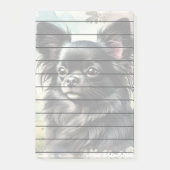 Post-it® Chihuahua noir à long haïre en aquarelle (Devant)