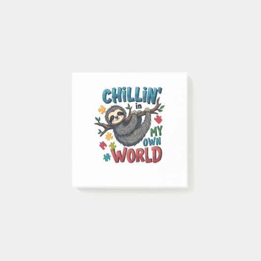 Post-it® Chilling dans mon monde Sensibilisation sur l'auti (Devant)