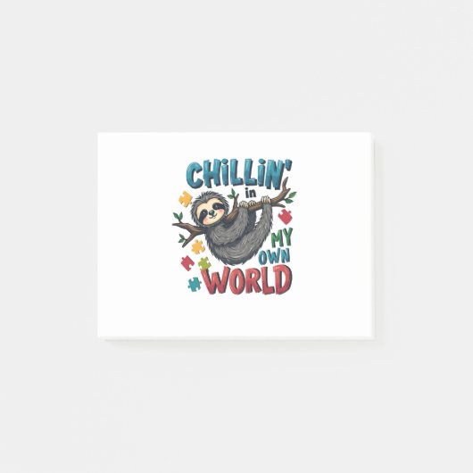 Post-it® Chilling dans mon monde Sensibilisation sur l'auti (Devant)