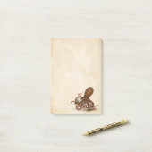 Post-it® Chimie du parchemin antique Octopus Steampunk (Sur un bureau)
