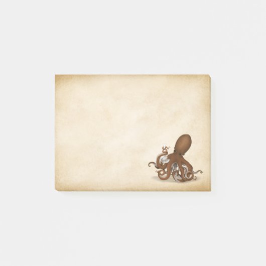 Post-it® Chimie du parchemin antique Octopus Steampunk (Devant)