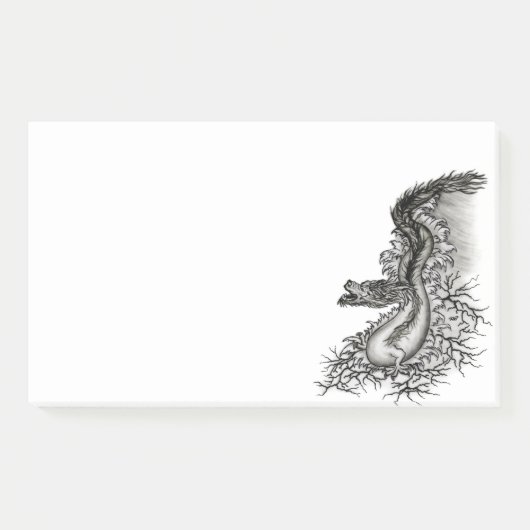 Post-it® Chine Dragon, noir et blanc Design en Tattoostyl (Devant)