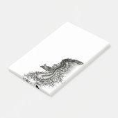Post-it® Chine Dragon, noir et blanc Design en Tattoostyl (Incliné)