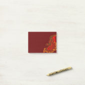 Post-it® Chine Dragon rouge et or design (Sur un bureau)