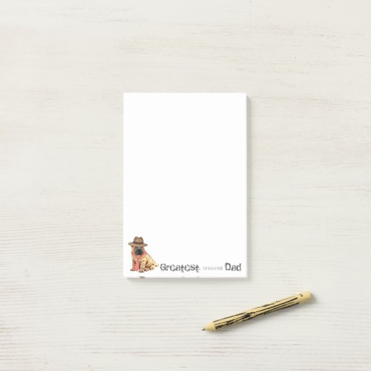 Post-it® Chinois Shar Pei Papa (Sur un bureau)