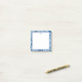 Post-it® Chinoiserie Bleue et Blanche Chic Post-its (Sur un bureau)