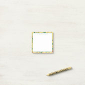 Post-it® Chinoiserie classique jaune et verte Notes post-it (Sur un bureau)