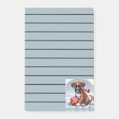 Post-it® Chiot Boxer Adorable dans un Paysage enneigé (Devant)