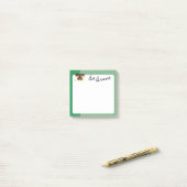 Post-it® Chiot Brun Mignon Sois Brave Au Crayon Vert (Sur un bureau)