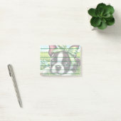 Post-it® Chiot de Boston Terrier avec Bow vert (Bureau)