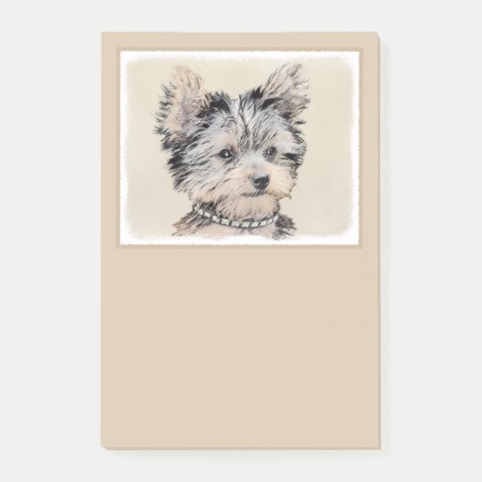 Post-it® Chiot de Yorkshire Terrier peignant l'art original (Devant)
