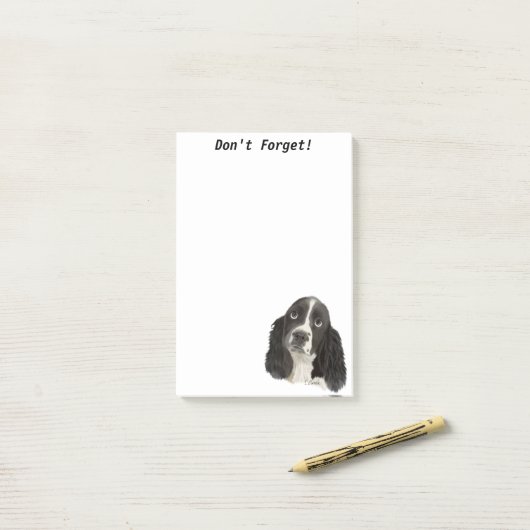 Post-it® Chiot espagnol Springer anglais (Sur un bureau)