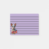 Post-it® Chiot Heeler Mignon Avec Papillon et Fleur (Devant)