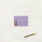 Post-it® Chiot Heeler Mignon Avec Papillon et Fleur (Sur un bureau)