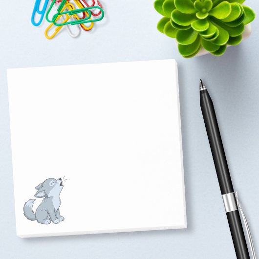 Post-it® Chiot loup hurlant de dessin animé mignon