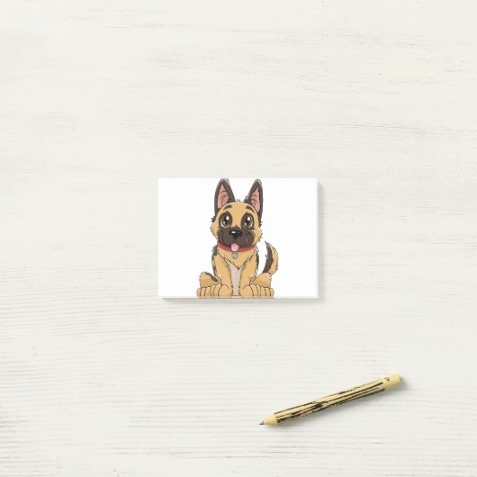 Post-it® Chiot mignon allemand (Sur un bureau)